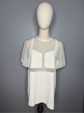 Alexander Wang Cream Sheer Layered Short Sleeve Tee